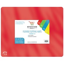 Better Kitchen Products Extra Thick Plastic Cutting Board Mats, 15 x 12, Assorted Colors With Food