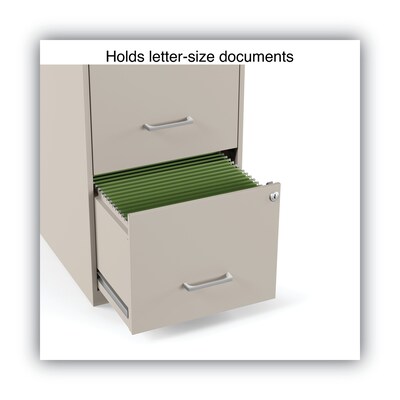 Alera® Soho 2 File-Drawer Vertical Standard File Cabinet, Letter Size, Lockable, 24.1"H x 14"W x 18"D, Putty (2806662)