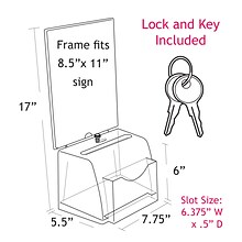 Azar Displays Molded Suggestion Box with Pocket Lock and Key, M