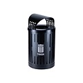 Commercial Zone Parkview DualCoat Metal Trash Can with Canopy Lid, 34 Gallon, Black (72863399)