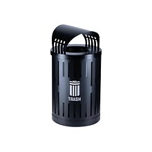Commercial Zone Parkview DualCoat Metal Trash Can with Canopy Lid, 34 Gallon, Black (72863399)