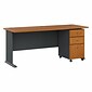 Bush Business Furniture Cubix 72W Desk with Mobile File Cabinet, Natural Cherry/Slate (SRA013NCSU)