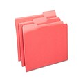 Quill Brand® File Folders, Assorted Tabs, 1/3-Cut, Letter Size, Red, 100/Box (740913RD)