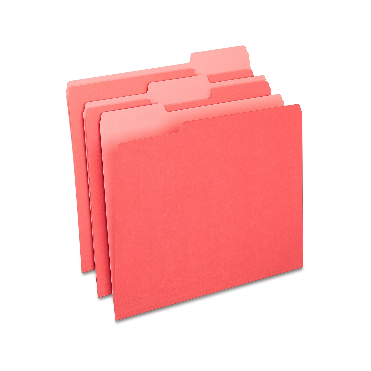 Quill Brand® File Folders, Assorted Tabs, 1/3-Cut, Letter Size, Red, 100/Box (740913RD)