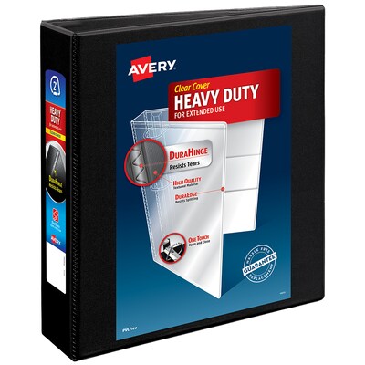 Avery Heavy Duty 2 3-Ring View Binders, Slant Ring, Black (5500)