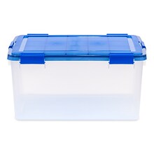 Iris 62.8 Quart Element Resistant Ultimate Clear Plastic Latching Storage Bin, Clear, 3/Pack (500141