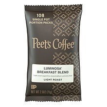 Peets Coffee Luminosa Breakfast Blend Ground Coffee, Light Roast, 2.5 oz (PCE01337)