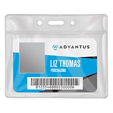 Advantus ID Badge Holder, Clear, 50/Pack (75683)