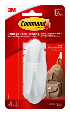 Command Large Designer Hook, White (17083ES)