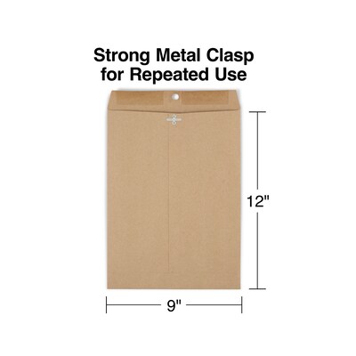 Staples® Clasp & Moistenable Glue #10 Catalog Envelope, 9 x 12, Natural Brown, 100/Box (ST19964-CC