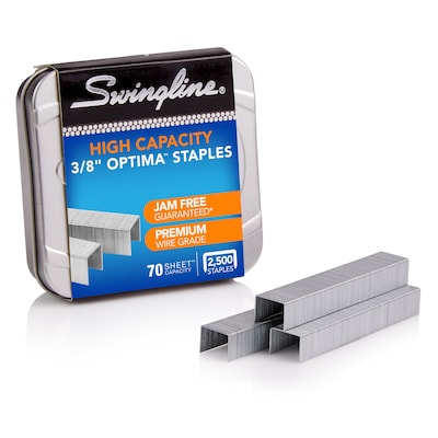 Swingline Optima High Capacity 3/8 Length High Capacity Staples, Full Strip, 2500/Box (35550)