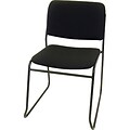 MLP Sled-Base Stack Chair without Arms; Black Fabric, Black Frame