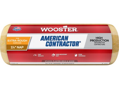 Wooster Brush American Contractor Paint Roller Cover, 9L, 1.25 Nap, Dozen (00R5650090)