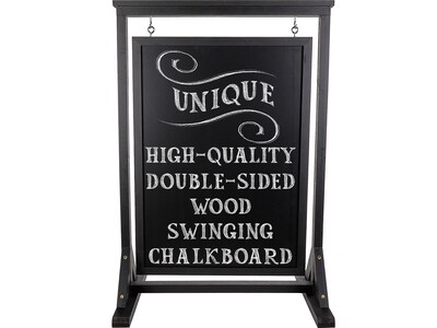 Excello Global Products Indoor/Outdoor Swinging Sidewalk Sign, 21" x 30", Black (EGP-HD-0090A-OS)