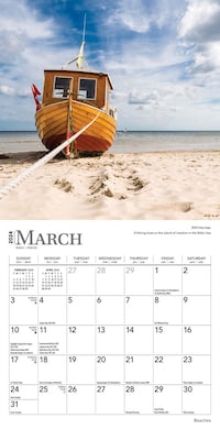 2024 BrownTrout Beaches 7" x 14" Monthly Wall Calendar (9781975457846)