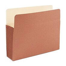 Staples Reinforced File Pocket, 5.25 Expansion, Letter Size, Brown, 10/Box (ST418335)