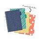 Carpe Diem Color Wash 5-Subject Subject Notebooks, 7.09" x 10", College Ruled, 100 Sheets, Assorted Colors, 3/Pack (9032-CD)