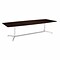 Bush Business Furniture 120W x 48D Boat Shaped Conference Table with Metal Base, Mocha Cherry/Silver