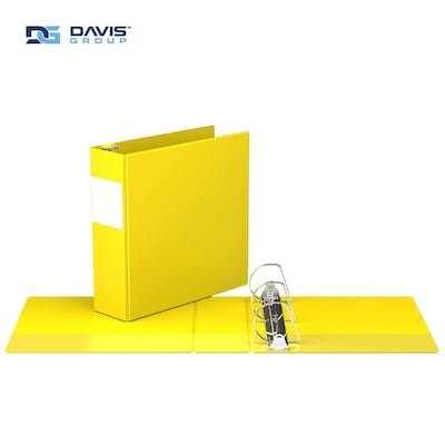 Davis Group Premium Economy 3" 3-Ring Non-View Binders, D-Ring, Yellow, 6/Pack (2305-05-06)