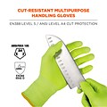 Ergodyne ProFlex 7040 Seamless Knit Cut Resistant Gloves, Food Safe, ANSI A4, Lime, XL, 1 Pair (1801