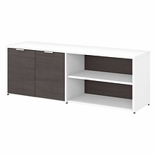Bush Business Furniture Jamestown 21.2 Low Storage Cabinet with Doors and 4 Shelves, Storm Gray/Whi