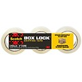Scotch Box Lock Shipping Packing Tape, 1.88 in x 54.6 yds., Clear, 3/Pack (3950-3)