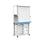 Luxor Dry-Erase Mobile Modular Teacher Whiteboard with Storage, Steel Frame, 36" x 32" (MBSRWSTN)