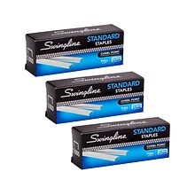Swingline Standard Staples, 0.25 Leg Length, 5000 Staples/Box, 3 Boxes/Carton (S7035104CT)