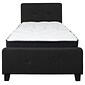 Flash Furniture Tribeca Tufted Upholstered Platform Bed in Black Fabric with Pocket Spring Mattress, Twin (HGBM21)