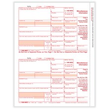 ComplyRight 2023 1099-MISC Tax Form, 1-Part, 2-Up, Federal Copy A, 50/Pack (511050)