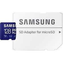 Samsung PRO Plus 128GB microSDXC Memory Card with Adapter, Class 10, UHS-I, V30 (MB-MD128SA/AM)