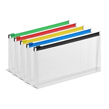 Staples Plastic File Pocket, Check Size, Assorted Colors, 5/Pack (TR51840)