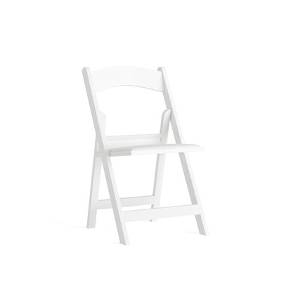 Flash Furniture Hercules 1000lb-Capacity Resin Folding Chair with Vinyl Padded Seat, White (LEL1WHIT