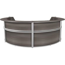 Regency Marque 142W Curved Reception Desk Workstation, Driftwood Gray (77294GY)