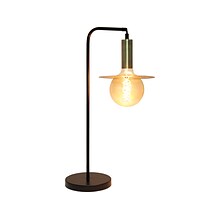 Lalia Home Studio Loft LED Table Lamp, Matte Black/Antique Brass Plated (LHT-4002-BK)