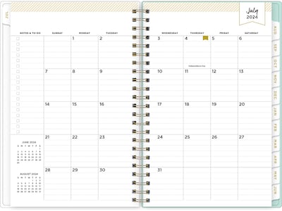 2024-2025 Blue Sky Day Designer Secret Garden Mint 5" x 8" Academic Weekly & Monthly Planner, Plastic Cover, Multicolor