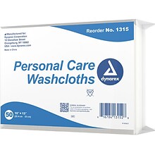 Dynarex Personal Cleansing Washcloth, 10 x 13, 50/Box, 3 Boxes/Pack (1315)