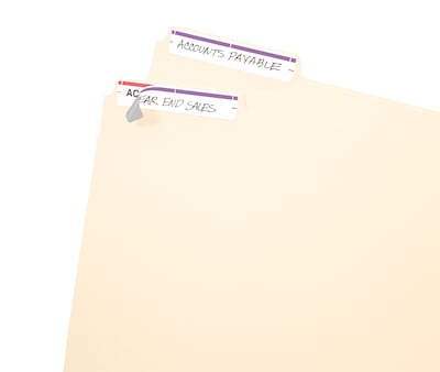 Avery Easy Peel Laser/Inkjet File Folder Labels, 2/3" x 3 7/16", Purple, 7/Sheet, 36 Sheets/Pack (5204)