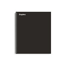 Staples® Premium 3-Subject Subject Notebooks, 8.5 x 11, College Ruled, 150 Sheets, Black (TR58359M