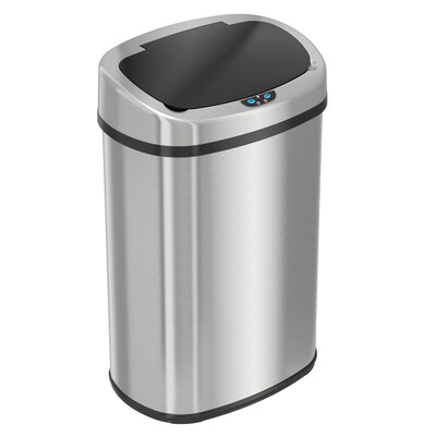 iTouchless SensorCan Stainless Steel Sensor Trash Can with AbsorbX Odor Control System, Silver, 13 g