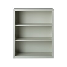 Hirsh HL8000 Series 42H 3-Shelf Bookcase with Adjustable Shelves, Light Gray Steel (21991)