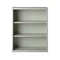 Hirsh HL8000 Series 42"H 3-Shelf Bookcase with Adjustable Shelves, Light Gray Steel (21991)