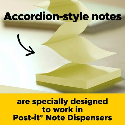 Post-it Super Sticky Pop-up Notes, 4" x 4", Canary Collection, Lined, 90 Sheet/Pad, 6 Pads/Pack (R440YWSS)