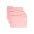 Smead File Folders, 1/3-Cut Tab, Letter Size, Pink, 100/Box (12643)