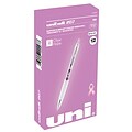 uniball 207 Pink Ribbon Retractable Gel Pens, Medium Point, 0.7mm, Black Ink, Dozen (1745267)