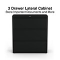 Quill Brand® HL8000 Commercial 3-Drawer Lateral File Cabinet, Locking, Letter/Legal, Black, 36W (23