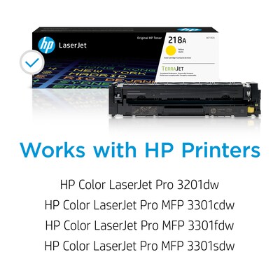 Original HP 218A Yellow Toner Cartridge (W2182A), print up to 1,200 pages