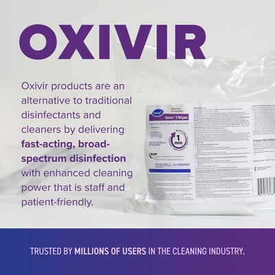 Oxivir Disinfecting Wipes Refill, 160 Wipes/Container, 4/Carton (100850925)