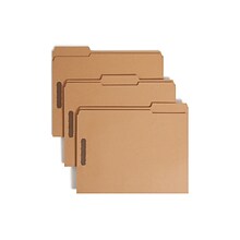 Smead Fastener File Folders, 2 Fasteners, Reinforced 1/3-Cut Tab, Letter Size, Kraft, 50/Box (14837)