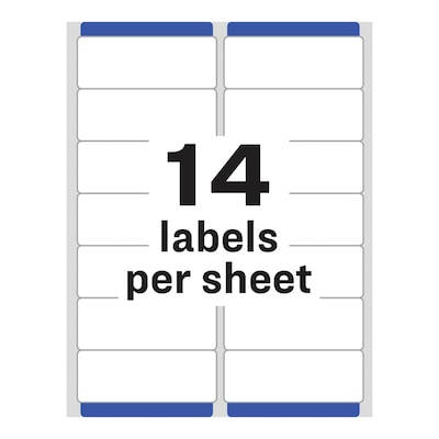 Avery Easy Peel Laser Address Labels, 1-1/3" x 4", Clear, 14 Labels/Sheet, 50 Sheets/Box   (5662)